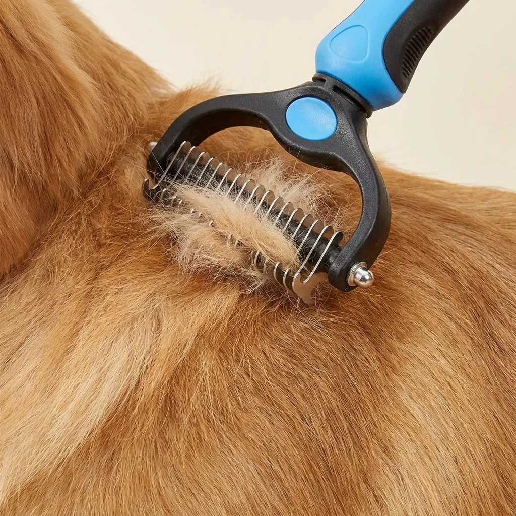 FurBlade che rimuove nodi e sottopelo dal manto di un cane