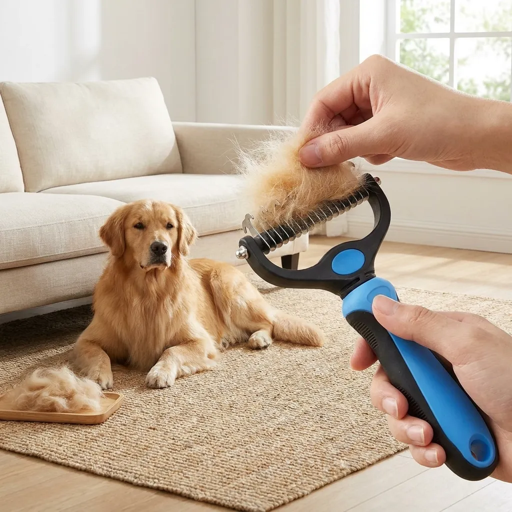 Ciuffo di pelo rimosso dalla testina di FurBlade