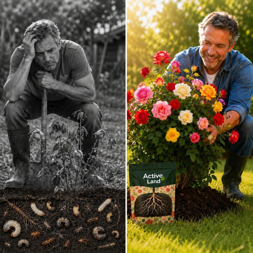 Terreno povero e infestato a confronto con un giardino rigoglioso