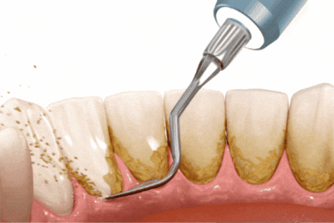 Pulizia dentale profonda con getto d’acqua